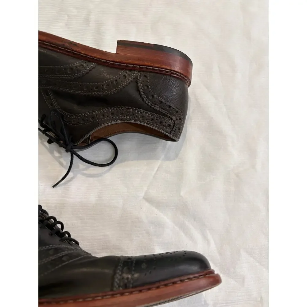 Johnston & Murphy 1850 Cap Toe Brogue Oxfords Men's 8 M Dark Gray Leather